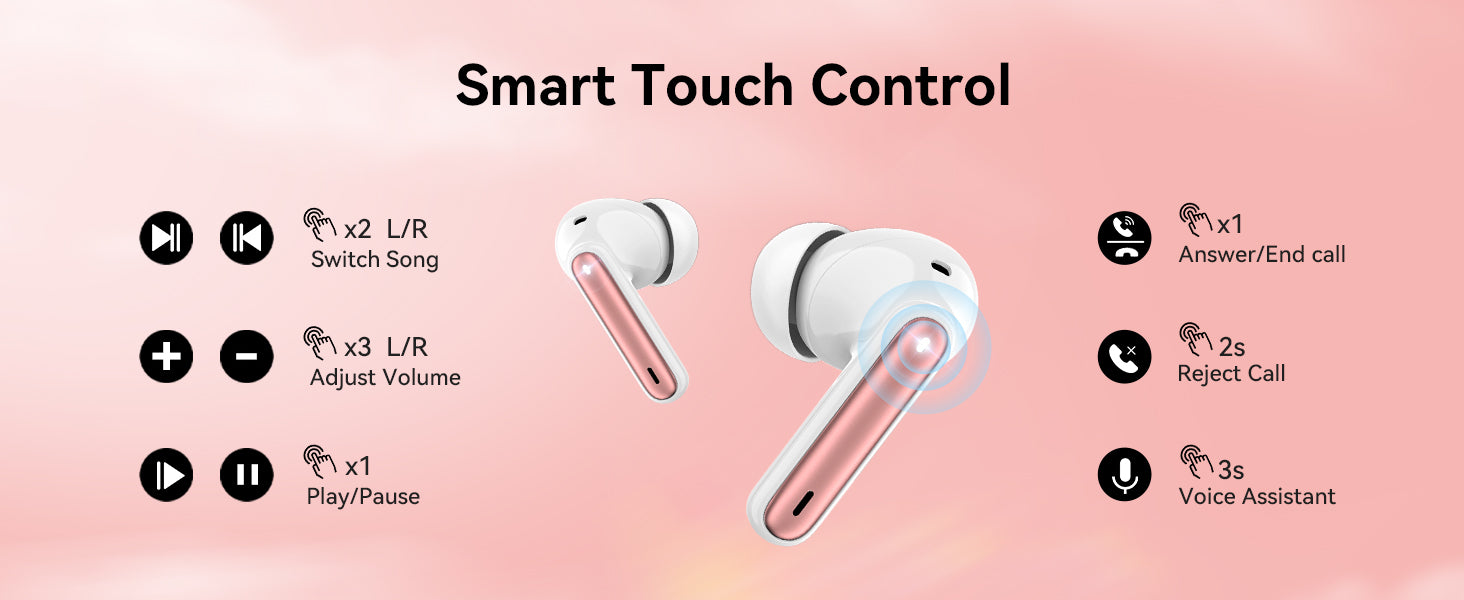MoBadeety Wireless Earbuds Rose Gold
Bluetooth 5.3 Earbuds LED Display
40 Hour Playtime Wireless Headphones
Noise Cancelling Earbuds with Mic
IPX7 Waterproof Earbuds Workout
Ergonomic Design Earbuds Comfortable Fit
Wireless Earbuds Charging Case
Touch Control Earbuds Easy Operation
High Fidelity Sound Wireless Earbuds
Rose Gold Wireless Earbuds Detail Shot