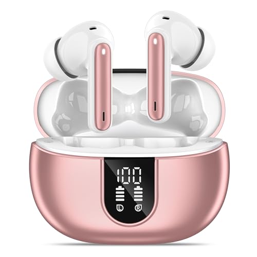 MoBadeety Wireless Earbuds Rose Gold
Bluetooth 5.3 Earbuds LED Display
40 Hour Playtime Wireless Headphones
Noise Cancelling Earbuds with Mic
IPX7 Waterproof Earbuds Workout
Ergonomic Design Earbuds Comfortable Fit
Wireless Earbuds Charging Case
Touch Control Earbuds Easy Operation
High Fidelity Sound Wireless Earbuds
Rose Gold Wireless Earbuds Detail Shot
