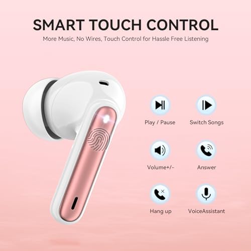 MoBadeety Wireless Earbuds Rose Gold
Bluetooth 5.3 Earbuds LED Display
40 Hour Playtime Wireless Headphones
Noise Cancelling Earbuds with Mic
IPX7 Waterproof Earbuds Workout
Ergonomic Design Earbuds Comfortable Fit
Wireless Earbuds Charging Case
Touch Control Earbuds Easy Operation
High Fidelity Sound Wireless Earbuds
Rose Gold Wireless Earbuds Detail Shot