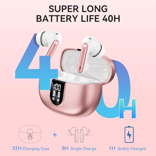 MoBadeety Wireless Earbuds Rose Gold
Bluetooth 5.3 Earbuds LED Display
40 Hour Playtime Wireless Headphones
Noise Cancelling Earbuds with Mic
IPX7 Waterproof Earbuds Workout
Ergonomic Design Earbuds Comfortable Fit
Wireless Earbuds Charging Case
Touch Control Earbuds Easy Operation
High Fidelity Sound Wireless Earbuds
Rose Gold Wireless Earbuds Detail Shot