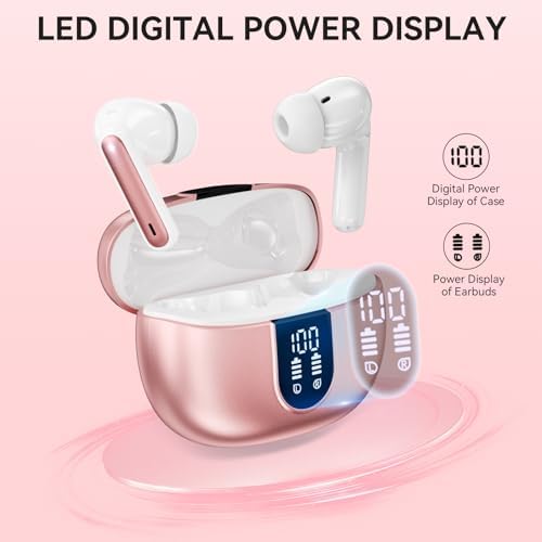 MoBadeety Wireless Earbuds Rose Gold
Bluetooth 5.3 Earbuds LED Display
40 Hour Playtime Wireless Headphones
Noise Cancelling Earbuds with Mic
IPX7 Waterproof Earbuds Workout
Ergonomic Design Earbuds Comfortable Fit
Wireless Earbuds Charging Case
Touch Control Earbuds Easy Operation
High Fidelity Sound Wireless Earbuds
Rose Gold Wireless Earbuds Detail Shot