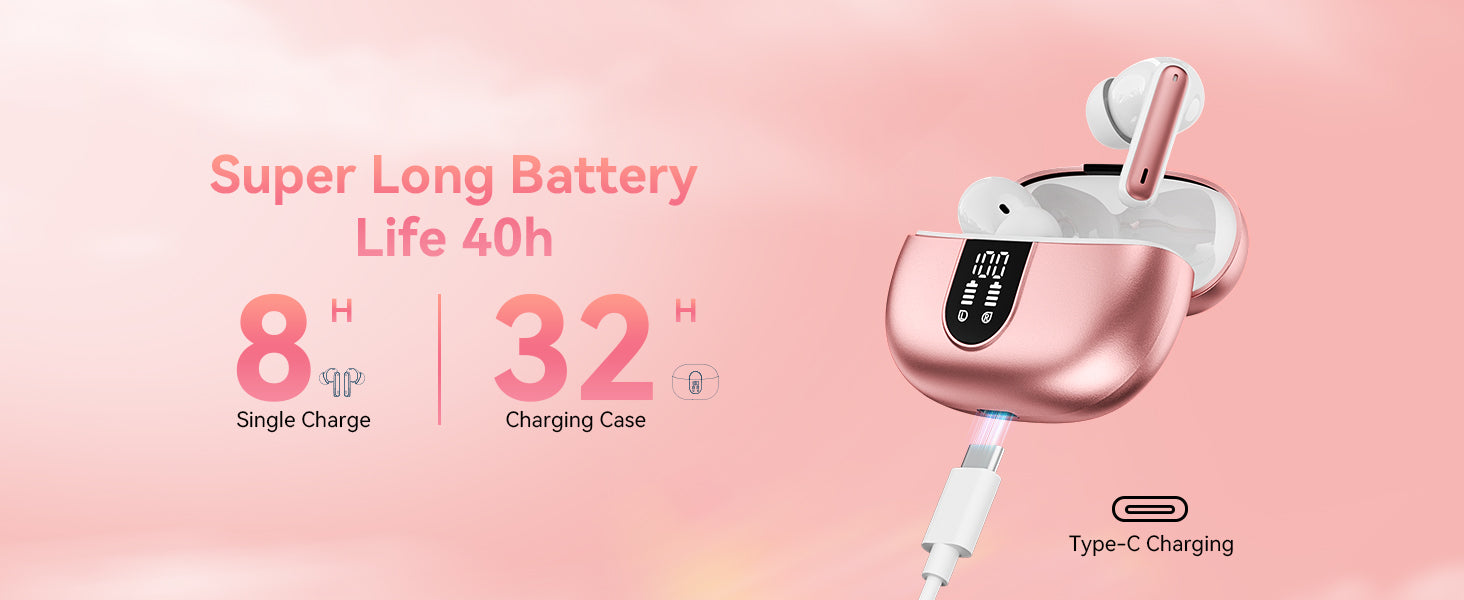 MoBadeety Wireless Earbuds Rose Gold
Bluetooth 5.3 Earbuds LED Display
40 Hour Playtime Wireless Headphones
Noise Cancelling Earbuds with Mic
IPX7 Waterproof Earbuds Workout
Ergonomic Design Earbuds Comfortable Fit
Wireless Earbuds Charging Case
Touch Control Earbuds Easy Operation
High Fidelity Sound Wireless Earbuds
Rose Gold Wireless Earbuds Detail Shot